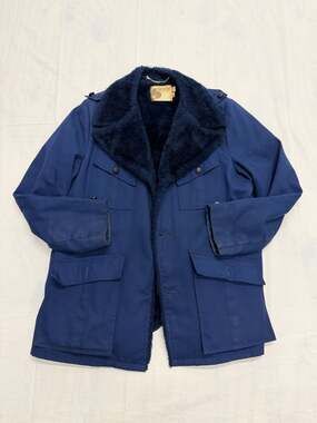 Vintage Silton California Faux Fur Lined Field Jacket Navy Size 42